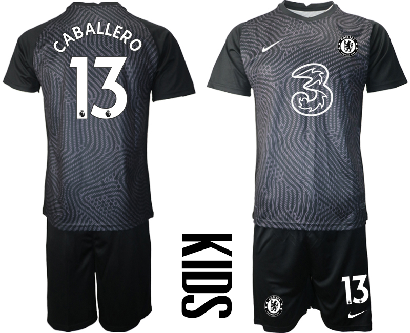 2021 Chelsea black Youth goalkeeper 13 soccer jerseys